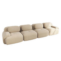 4-SITZER SOFA Cord Beige montagefrei - Beige, Textil (388/75/103cm) - WISHDOR