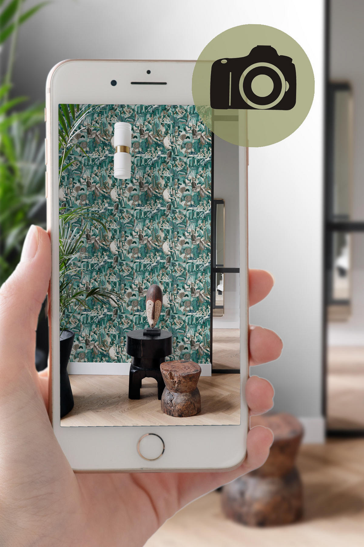 TAPETE figurative Motive 53 cm x 10.05 m - Türkis, Papier (53/1000cm) - Origin Wallcoverings
