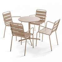 GARTENSET 5-tlg., Taupe - Taupe, Metall - Oviala