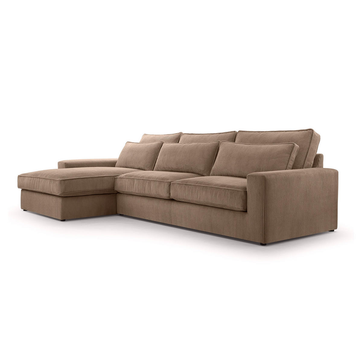 ECKSOFA 4 Sitzer Medan Mini, Braun - Braun, Textil (276/176cm) - Fedve
