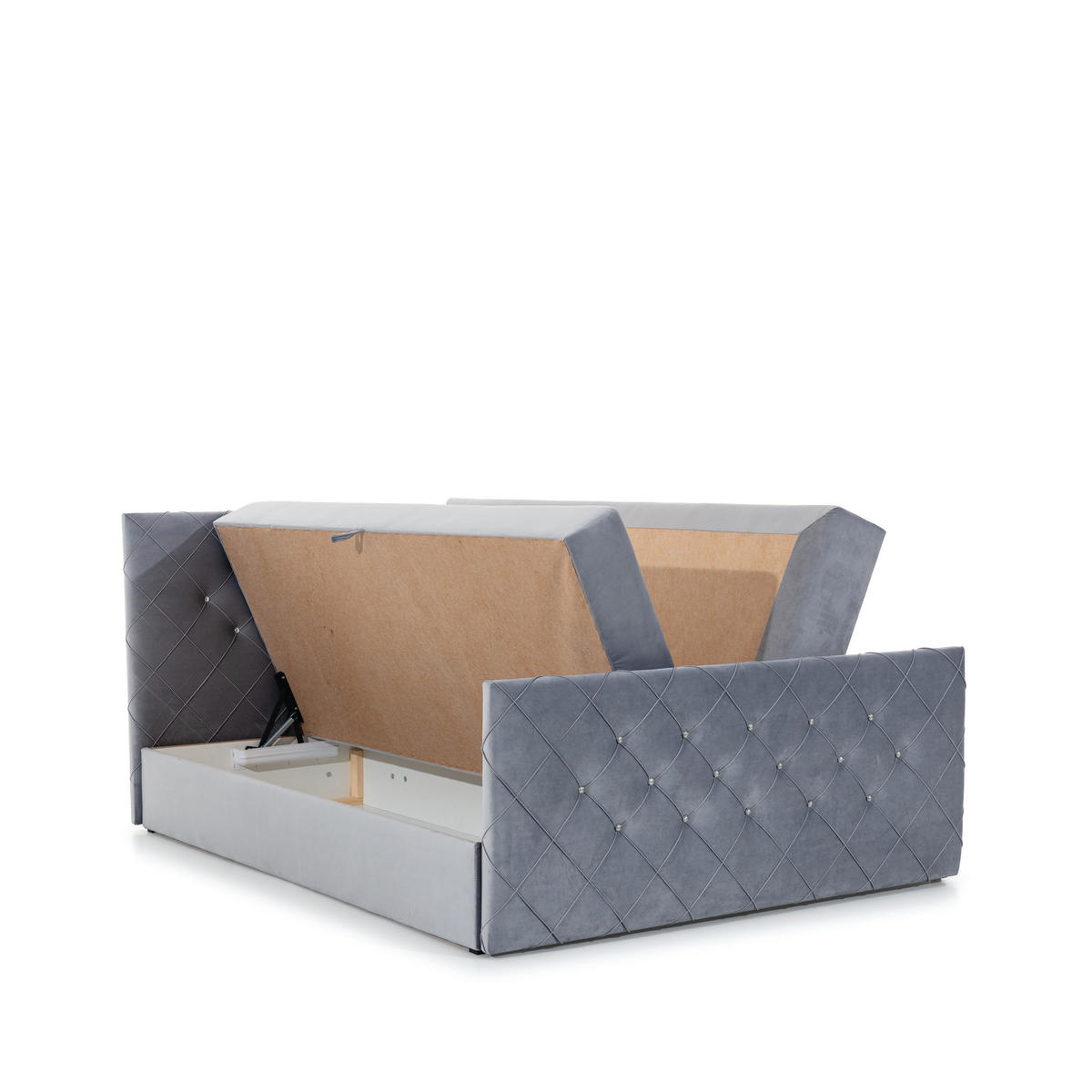 BOXBETT MALAGA 180x200 Rosa Velvet - H3 - Altrosa, Textil (180/200cm) - AN-Moebel 4u