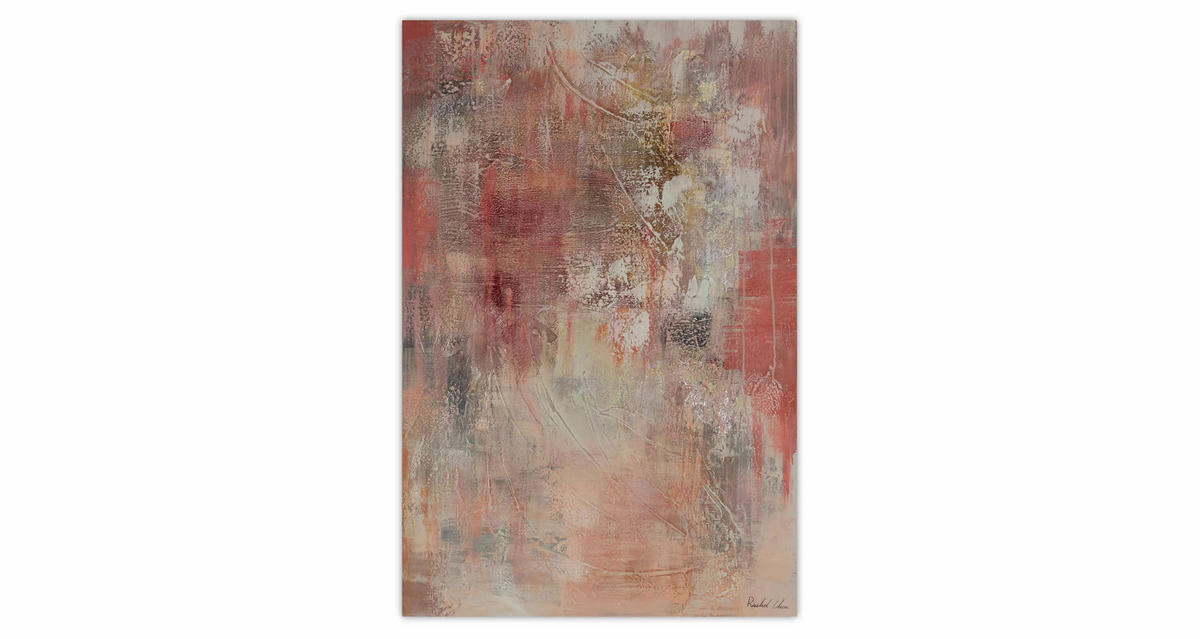 ACRYLBILD HANDGEMALT 80/120 cm - Pink/Rot, Holz/Textil (2.16/120cm) - KUNSTLOFT