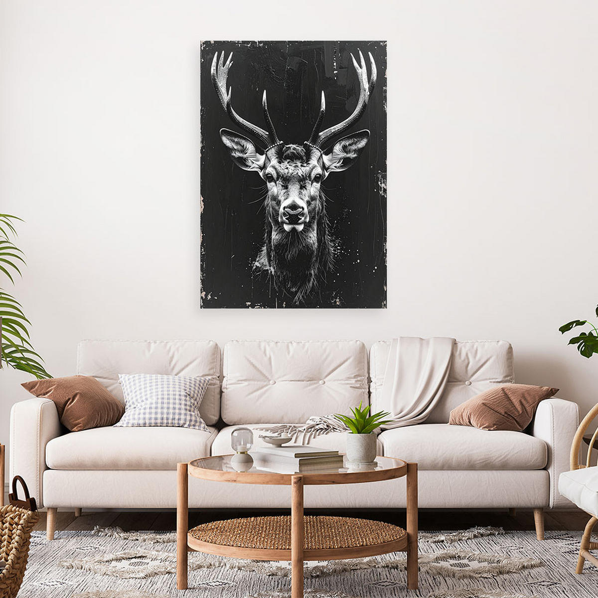 LEINWANDBILD Tiere 80x120cm - Schwarz, Textil (80/120cm) - Feeby