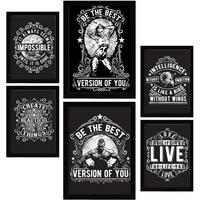 POSTER Set Mit 6 Inspirierend In Rustikale Zitate A3 & A4 Schwarzer Rahmen - Schwarz, Papier (29/3cm) - Nacnic