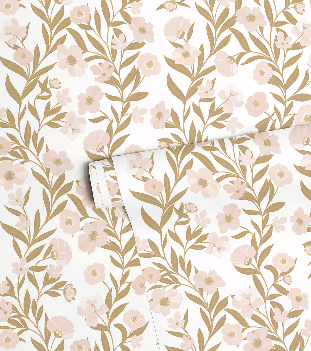 VLIESTAPETE Eleonore Blumen 50 cm x 10 m rosa/beige - Pink, Papier (50/1000cm) - Lilipinso