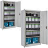 AKTENSCHRANK 2er Set, 180 x 90 x 40 cm,grau - Grau, Metall (90/180/40cm) - tectake