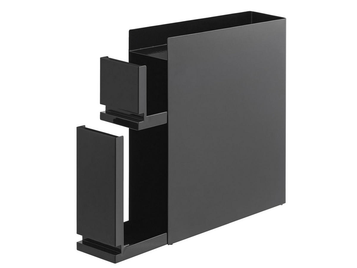 GEWÜRZREGAL Tower schwarz 12/52/50 cm mit 2 Schubladen - Schwarz, Metall (12/52/50cm) - Yamazaki