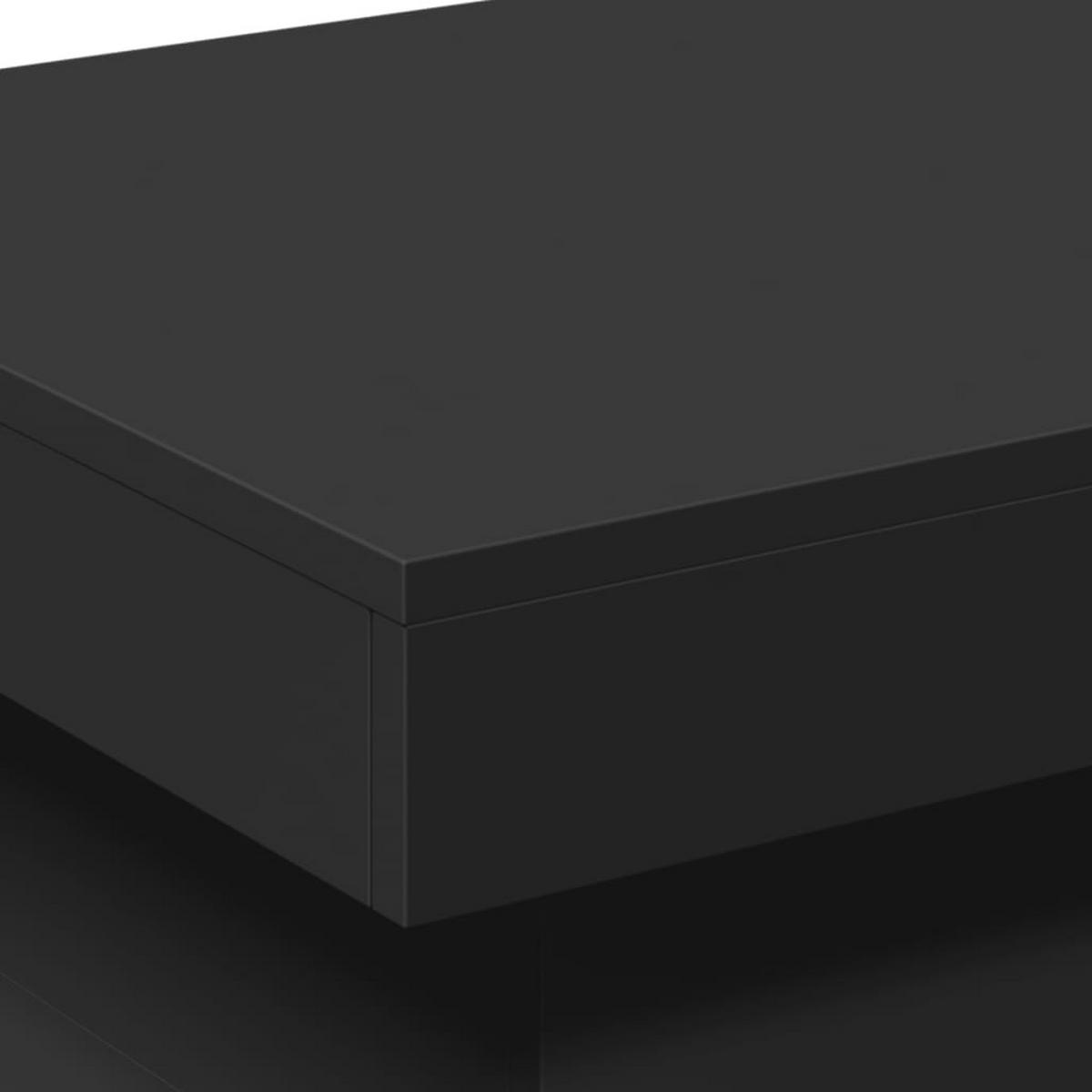 COUCHTISCH Moderner 50/50/40 cm aus Holzwerkstoff Schwarz mit Led-Leuchten - Schwarz, Holz (50/50/40cm) - vidaXL