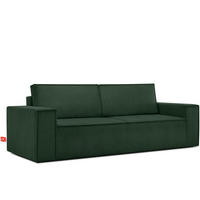 3-SITZER-SCHLAFSOFA NAPI in Pet Friendly Cord-Stoff, dunkelgrün - Dunkelgrün/Schwarz, Textil (244/89/101cm) - KONSIMO®