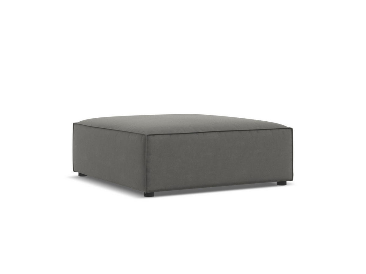 POUF Jodie aus Samt hellgrau - Hellgrau, Textil (80/40/102cm) - Micadoni