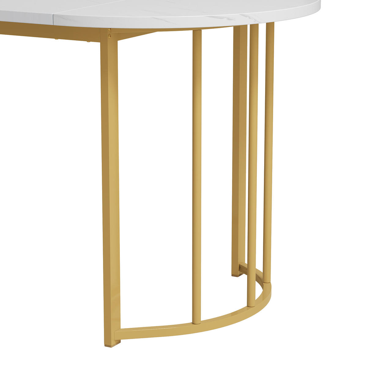 ESSTISCH Weiß und Golden 138.9/80/75 cm - Weiß, Holzwerkstoff/Metall (138.9/80/75cm) - Urban Meuble