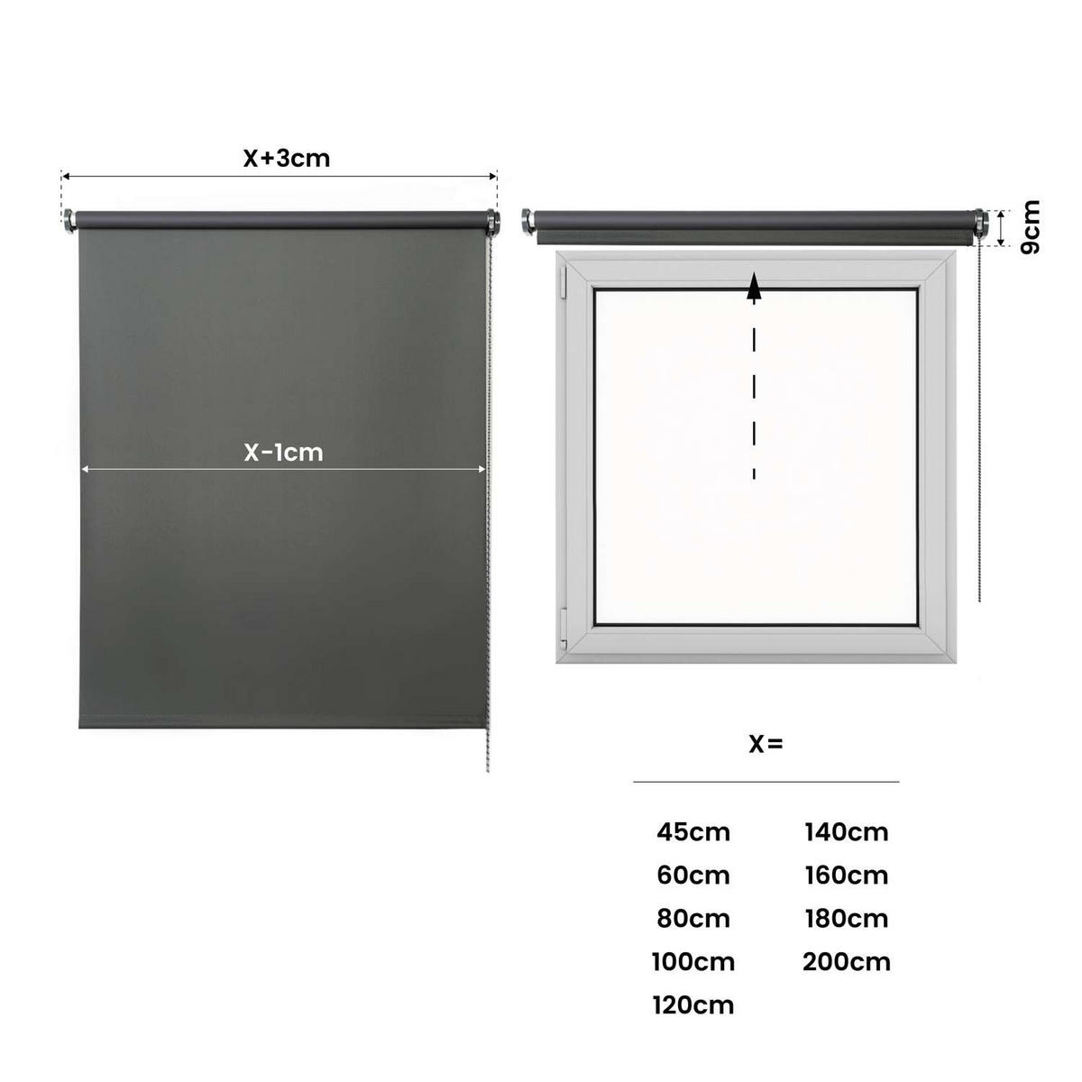 VERDUNKELUNGSROLLO Dunkelgrau 140x180 cm - Grau, Kunststoff (140/180cm) - STORESDECO