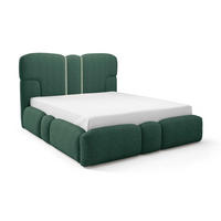 POLSTERBETT 180x200 Safron mit LED, Metall-Lattenrost, Grün - Grün, Holz/Textil (180/200cm) - Emporius