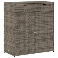GARTENSCHRANK Grau 105x55x113 cm Poly Rattan - Grau, Kunststoff (105/113/55cm) - furnicato