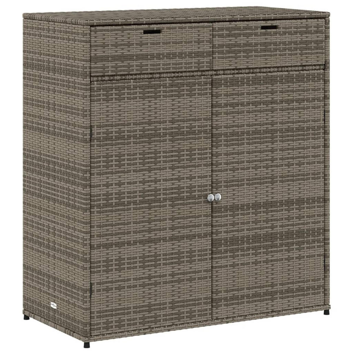 GARTENSCHRANK Grau 105x55x113 cm Poly Rattan - Grau, Kunststoff (105/113/55cm) - furnicato