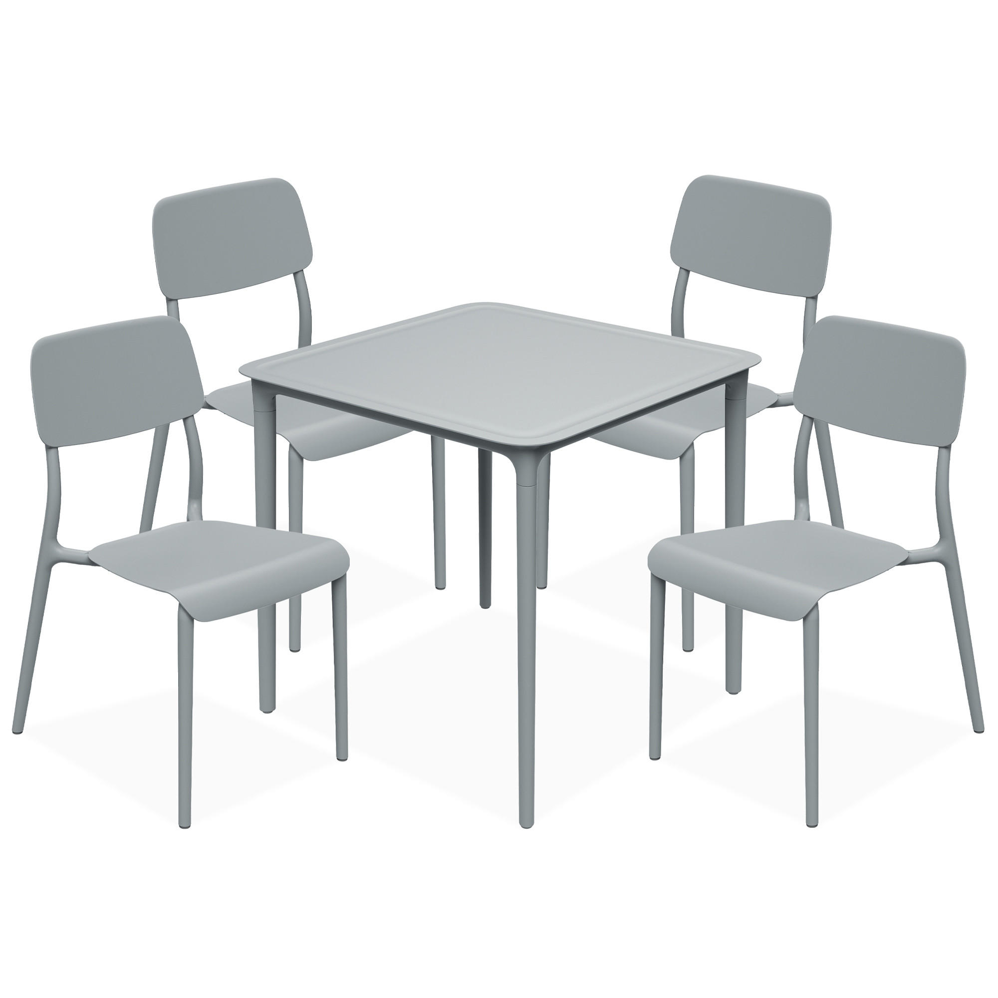 GARTENMÖBEL-SET GALIO, 5-tlg - Grau, Kunststoff - KONSIMO®