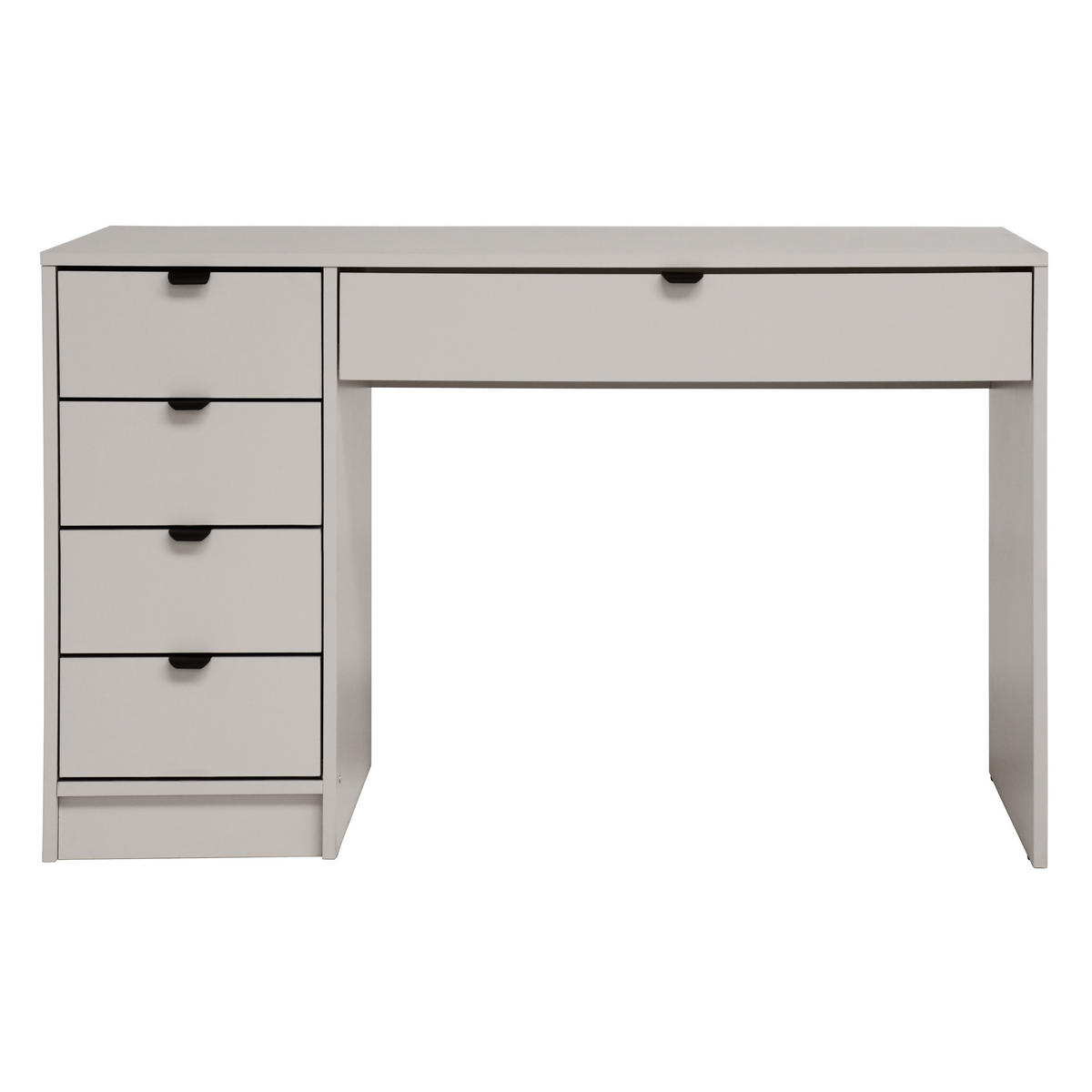 SCHREIBTISCH Malta mit 5 Schubladen, mit Griffen, Kaschmir - Kaschmir/Schwarz, Holzwerkstoff/Metall (57/120/75.5cm) - Beautysofa