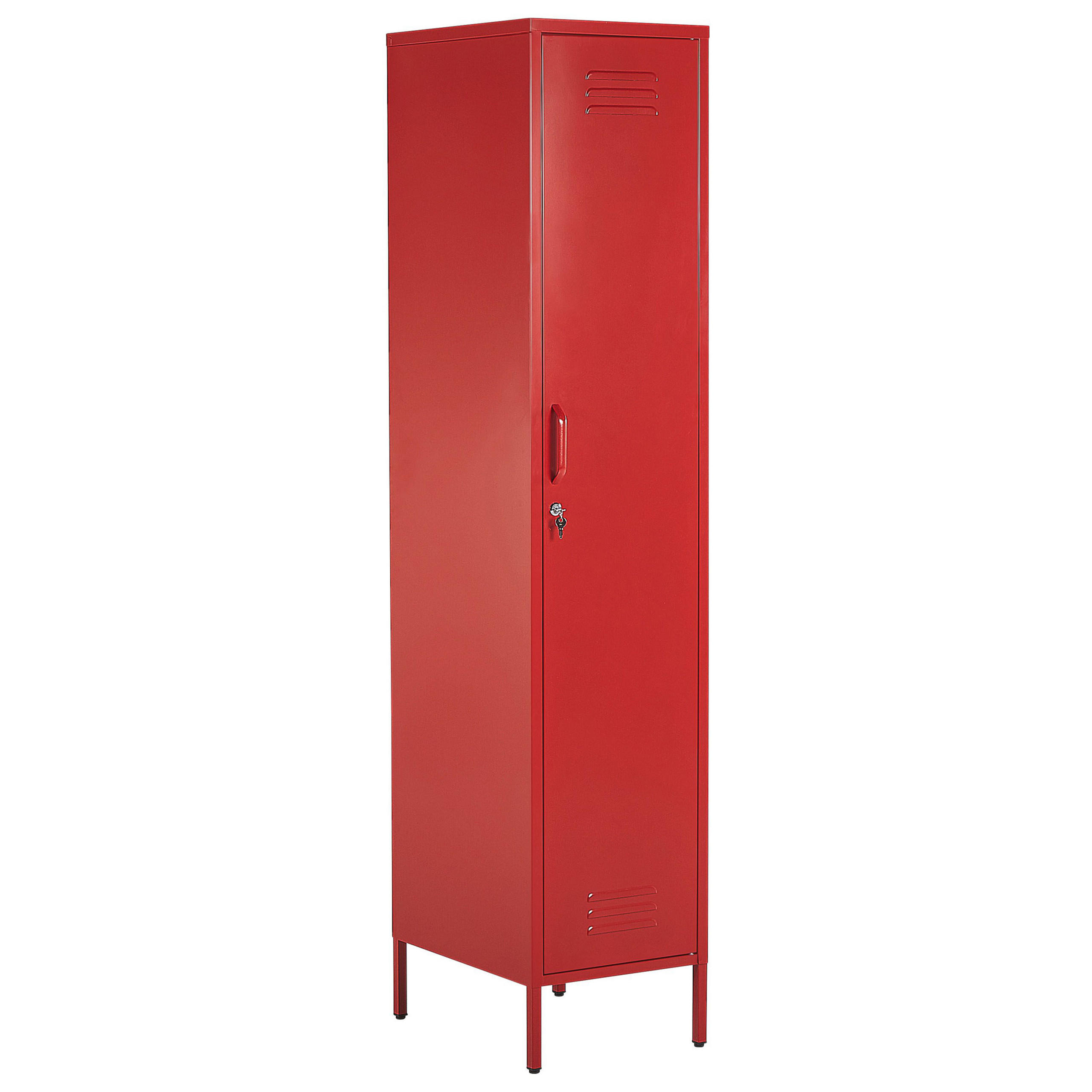 GARDEROBENSCHRANK rot Frome - Rot, Metall (38/185/50cm) - Beliani