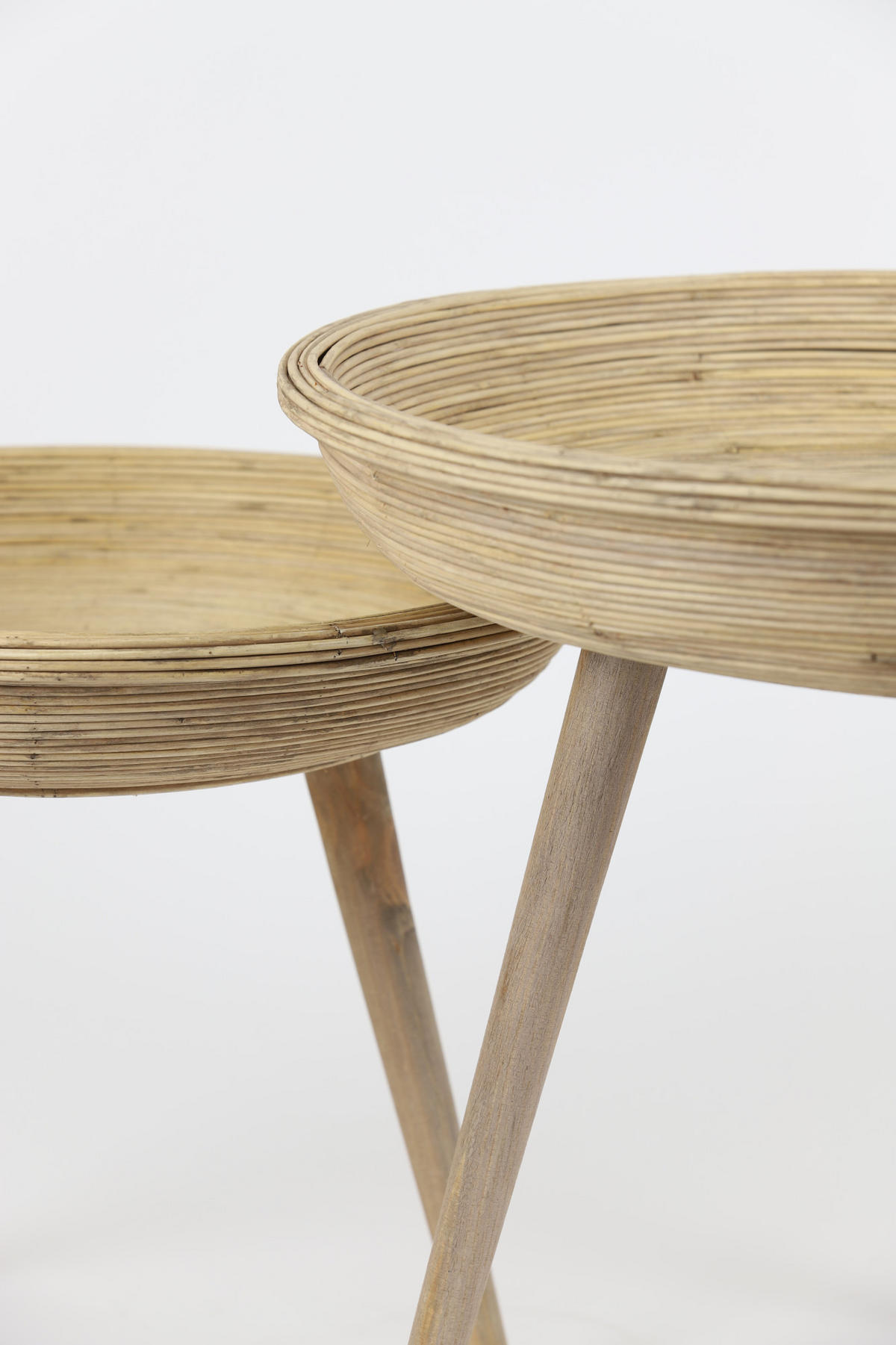 BEISTELLTISCH Colon Braun Ø56/48 cm 2er-Set - Braun, Holz (56/56/48cm) - Light & Living