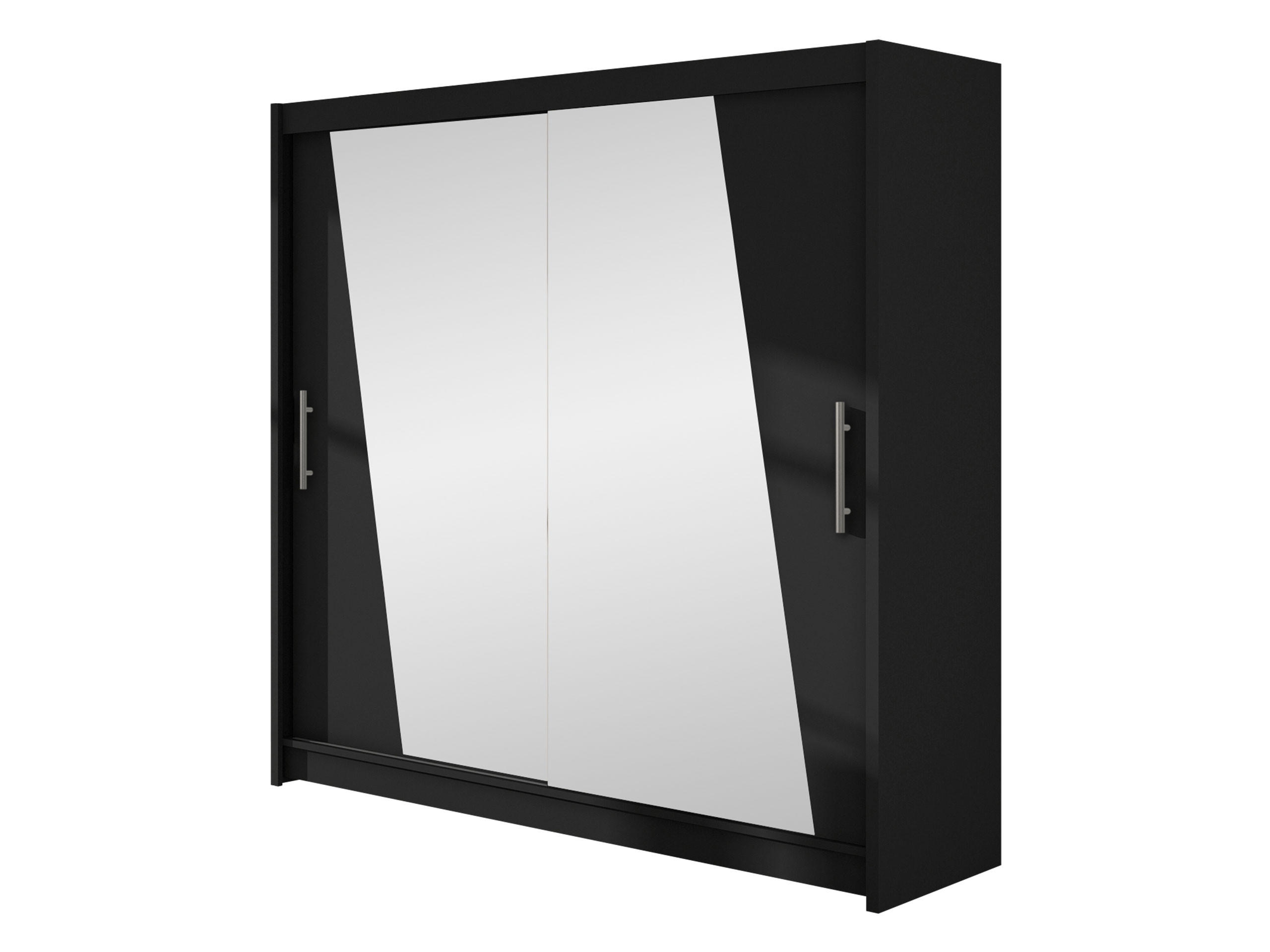KLEIDERSCHRANK London XIV - Silberfarben/Schwarz, Holzwerkstoff/Kunststoff (180/215/58cm) - MIRJAN24