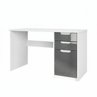 SCHREIBTISCH Logan Fronten in Grau Hochglanz - Grau, Holzwerkstoff (60/129/76cm) - Vladon