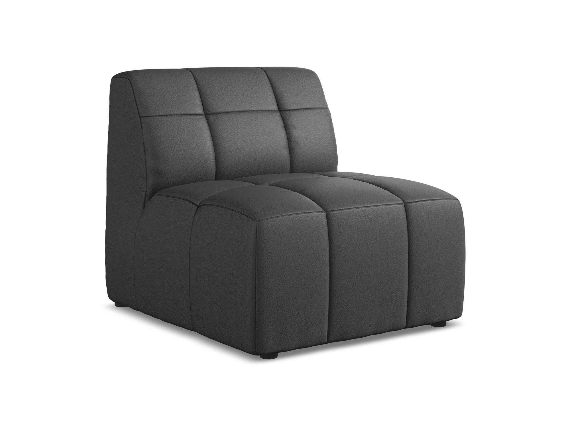 SOFAELEMENT Kunstleder Grau - Schwarz/Grau, Holzwerkstoff/Kunststoff (75/77/90cm) - Makamii