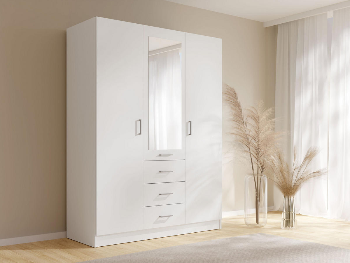KLEIDERSCHRANK Weiß 151/201/58 - Weiß, Holzwerkstoff (151/201/58cm) - RAUMHIRSCH FURNITURE