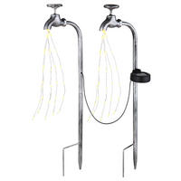 LED AUSSENLEUCHTE Solarleuchte Silber - Silberfarben, Metall (13/4.5/53cm) - Globo Lighting