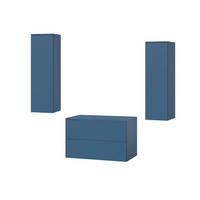 BADMÖBEL-SET Color Meeresblau 3-Teilig (2S 80 + 1D 100 X2) - Dunkelblau, Holzwerkstoff (120/160/45cm) - mzm24