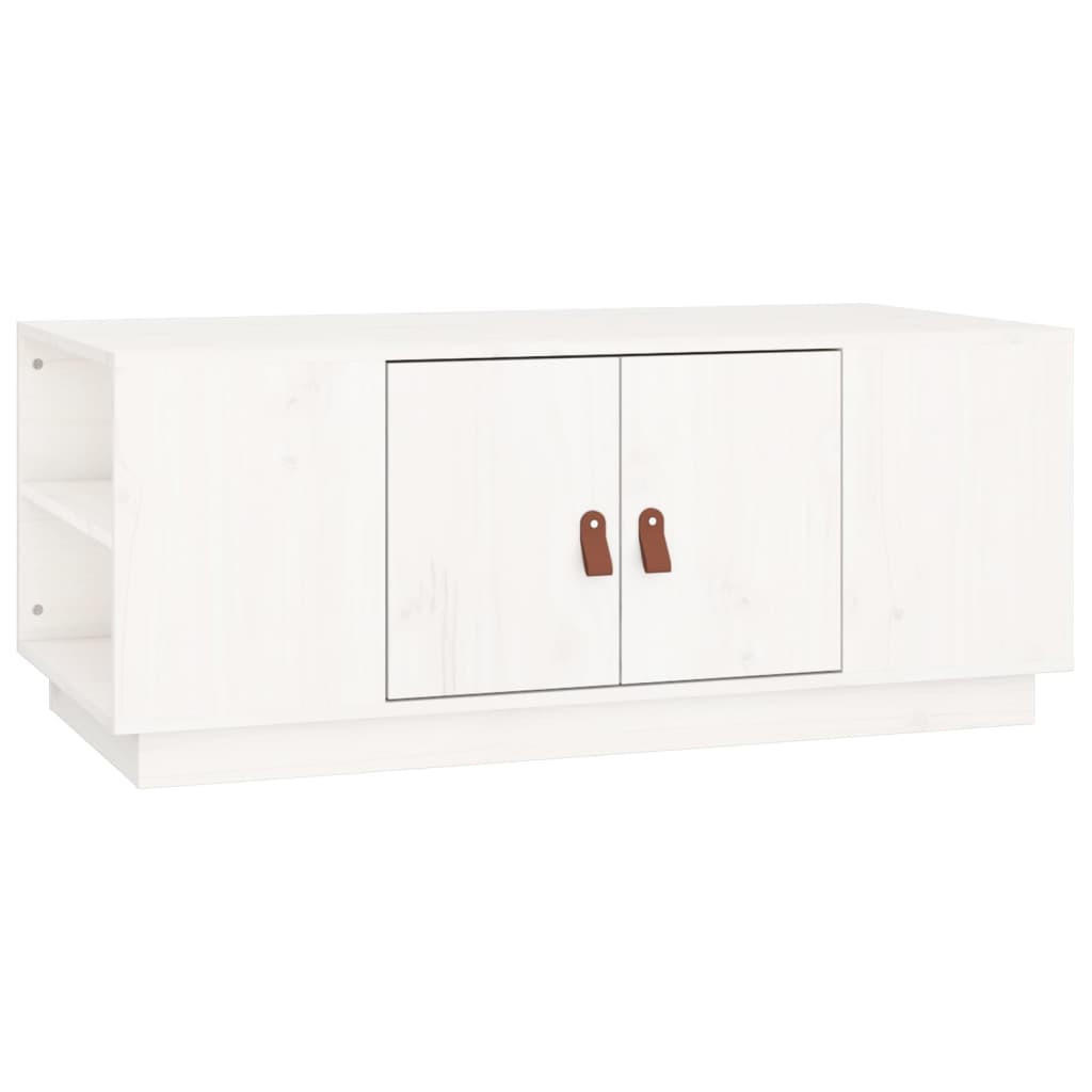 COUCHTISCH Weiß 100x50x41 cm Massivholz Kiefer - Weiß, Holz (100/50/41cm) - furnicato