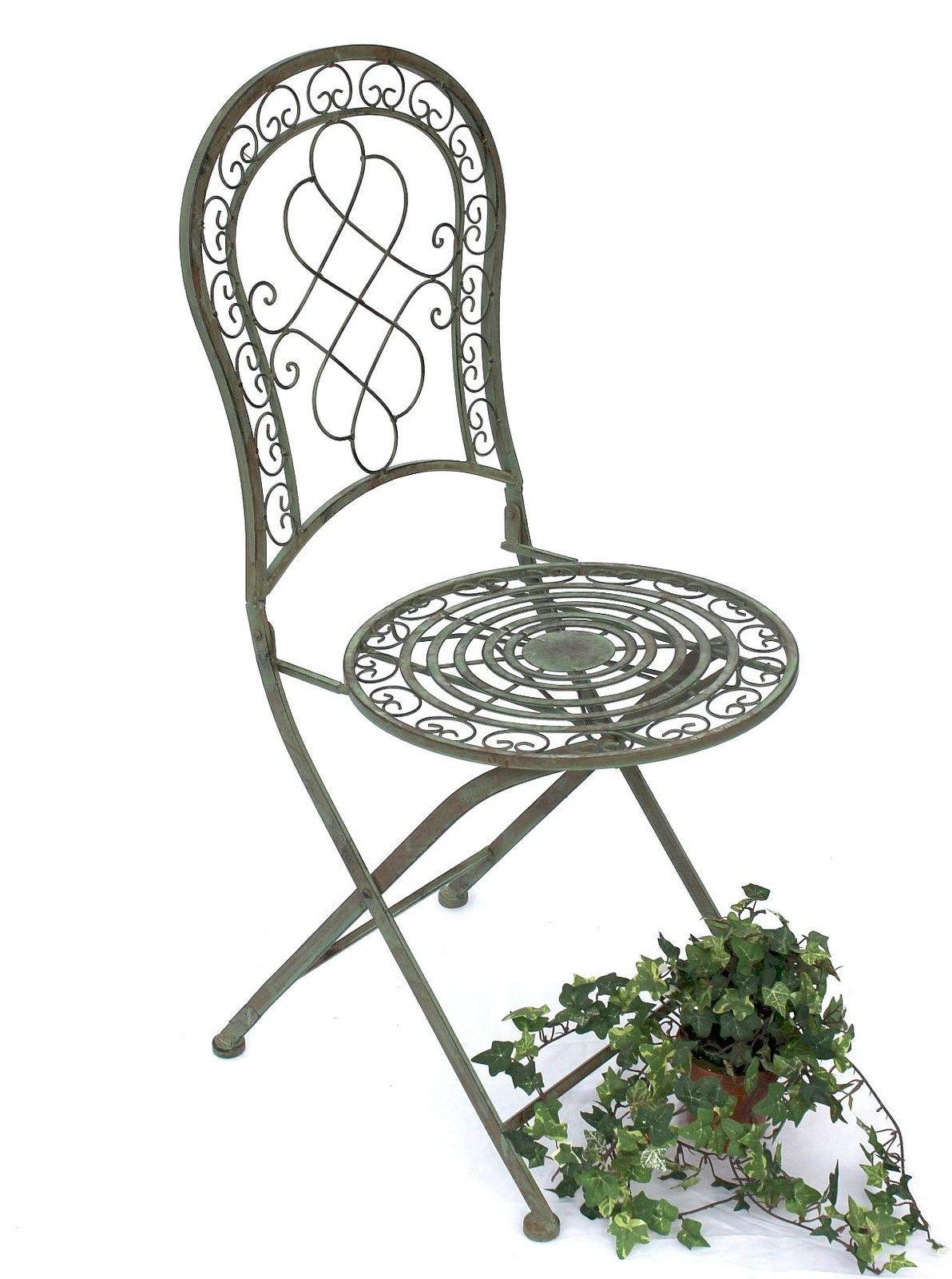 GARTENSTUHL rund Metall Grün antik 38/38/92 cm - Grün, Metall (38/92/38cm) - DanDiBo