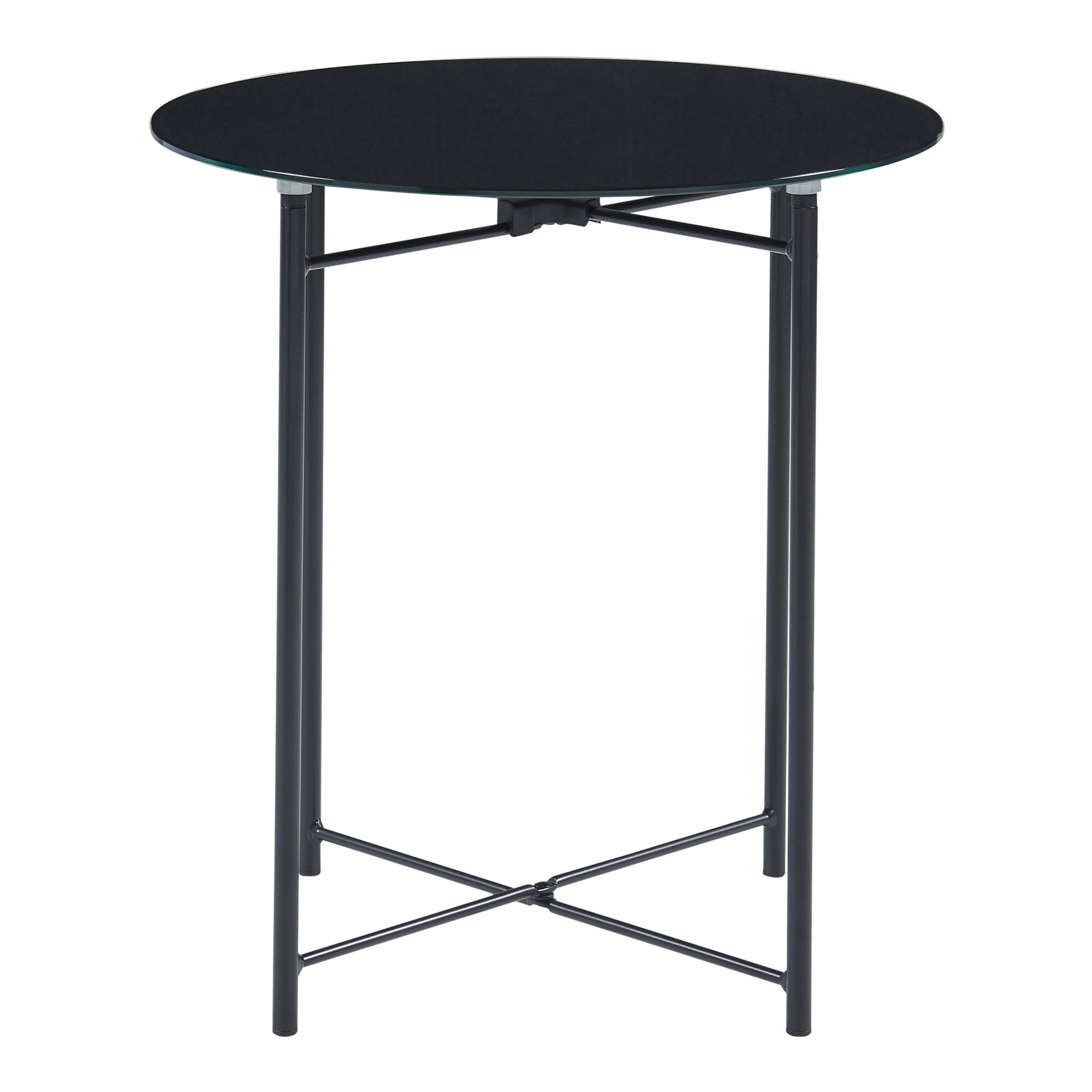 BEISTELLTISCH Ödeshög - Schwarz, Glas/Metall (42/42/45cm) - [en.casa]