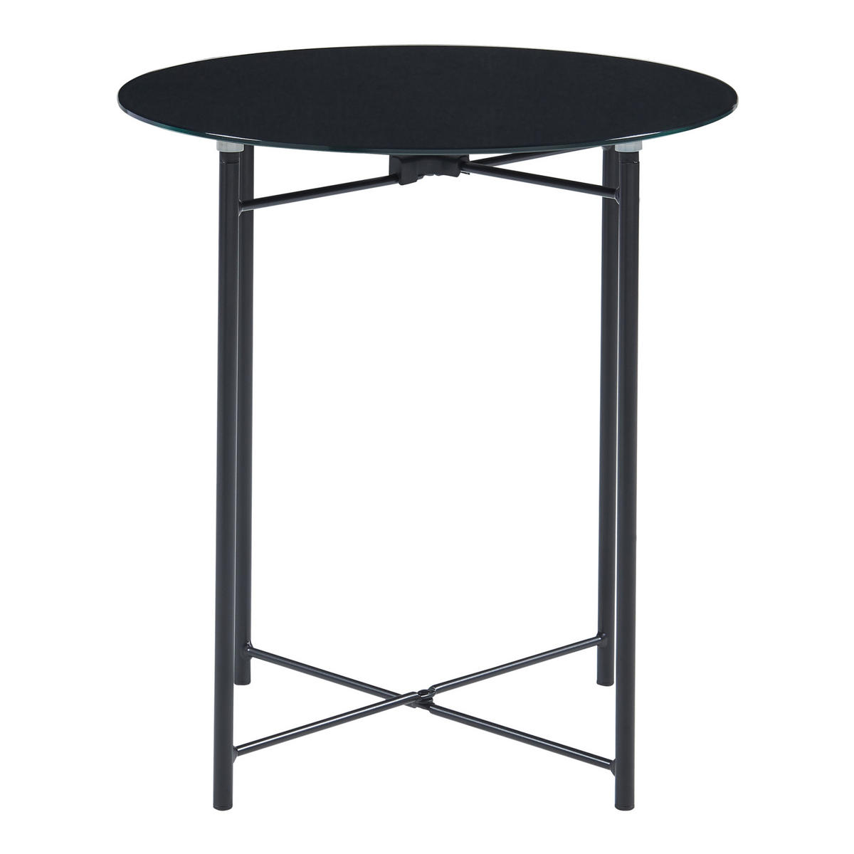BEISTELLTISCH Ödeshög - Schwarz, Glas/Metall (42/42/45cm) - [en.casa]