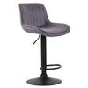 BARHOCKER Lento, Gestell schwarz, Samt Dunkelgrau - Dunkelgrau/Schwarz, Textil/Metall (50/100/50cm) - TPFLiving