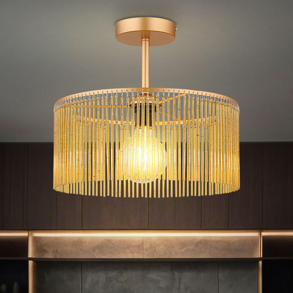 LED DECKENLEUCHTE Leeds Gold - Goldfarben, Metall (35/35/32cm) - Nowa
