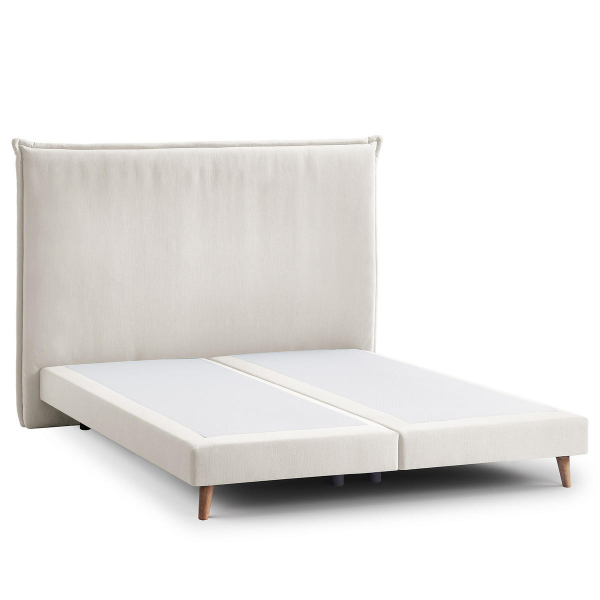 BOXSPRINGBETT - Klassisch - Platinfarben, Holz (160/200cm) - home24