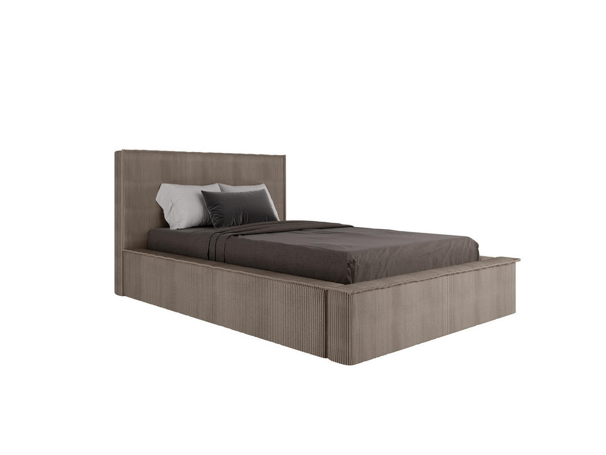 POLSTERBETT SANA 120x200cm Elegantes Polsterbett für modernen Wohnstil , Taschenfederkernmatratze LIORA(19cm), cappuccino - Cappuccino, Holz (120/200cm) - Panda Möbel