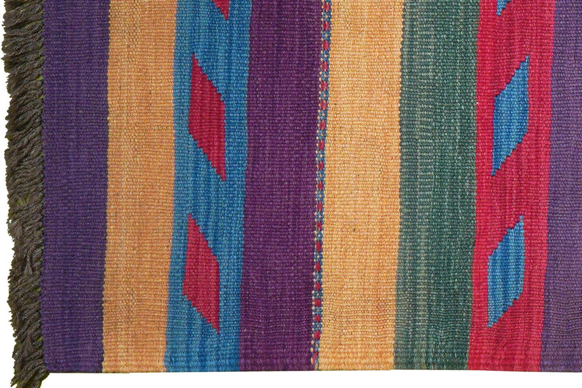 HANDWEBTEPPICH Kelim Gashgai Mehrfarbig 196/60 cm Schurwolle - Multicolor, Textil (60/196cm) - Looma