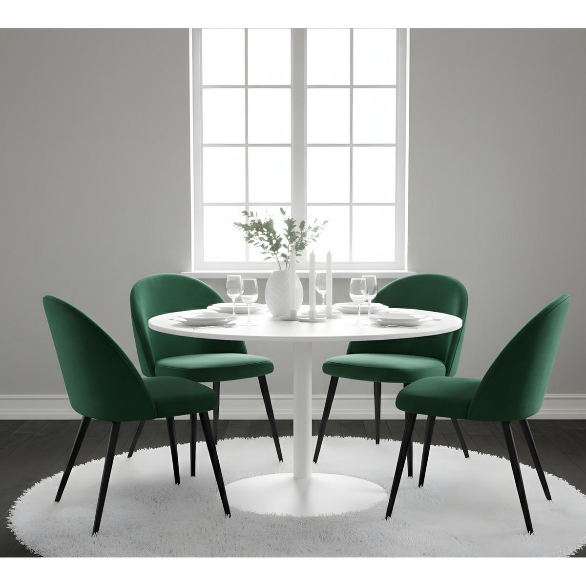 ESSGRUPPE 5-TLG. Carry Weiß, Grün - Weiß/Grün, Textil (110/74/110cm) - ebuy24