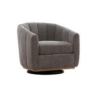 SESSEL 360° drehbar mit Chenille-Bezug, DE-42366, Grau - Grau, Metall (73/75.5/81cm) - ComfortXL