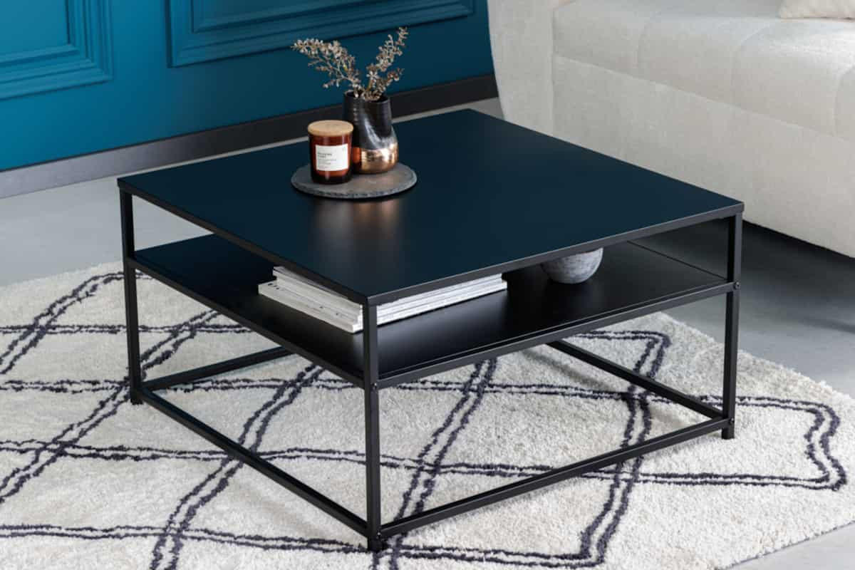 COUCHTISCH DURA STEEL Stahl quadratisch Schwarz 70cm - Schwarz, Metall (70/70/40cm) - riess-ambiente