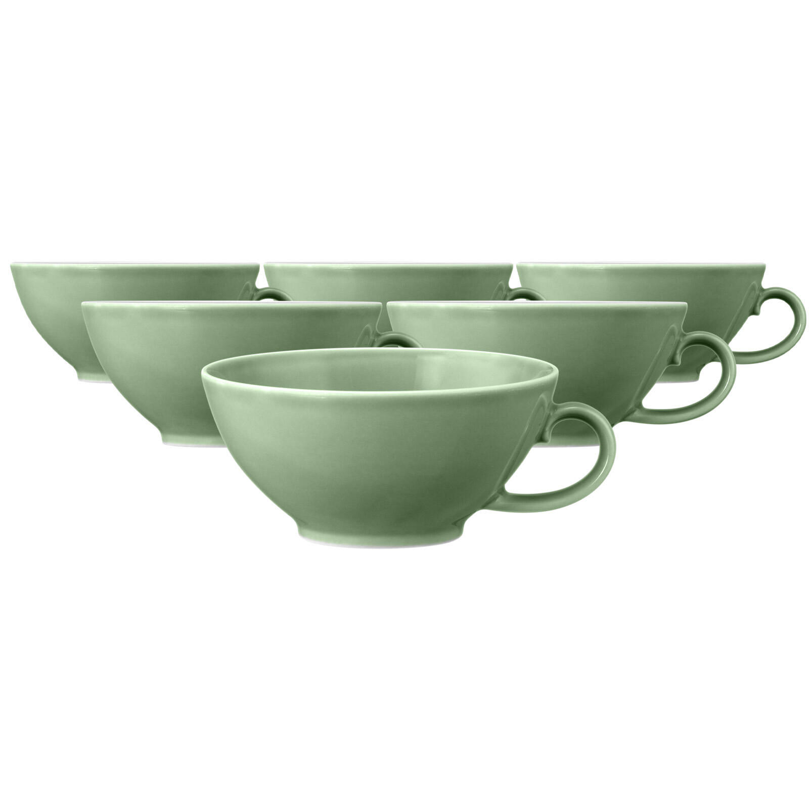TEETASSEN Beat Color Glaze Salbeigrün 140 ml 6er Set - Grün, Keramik (0.14L) - Seltmann Weiden