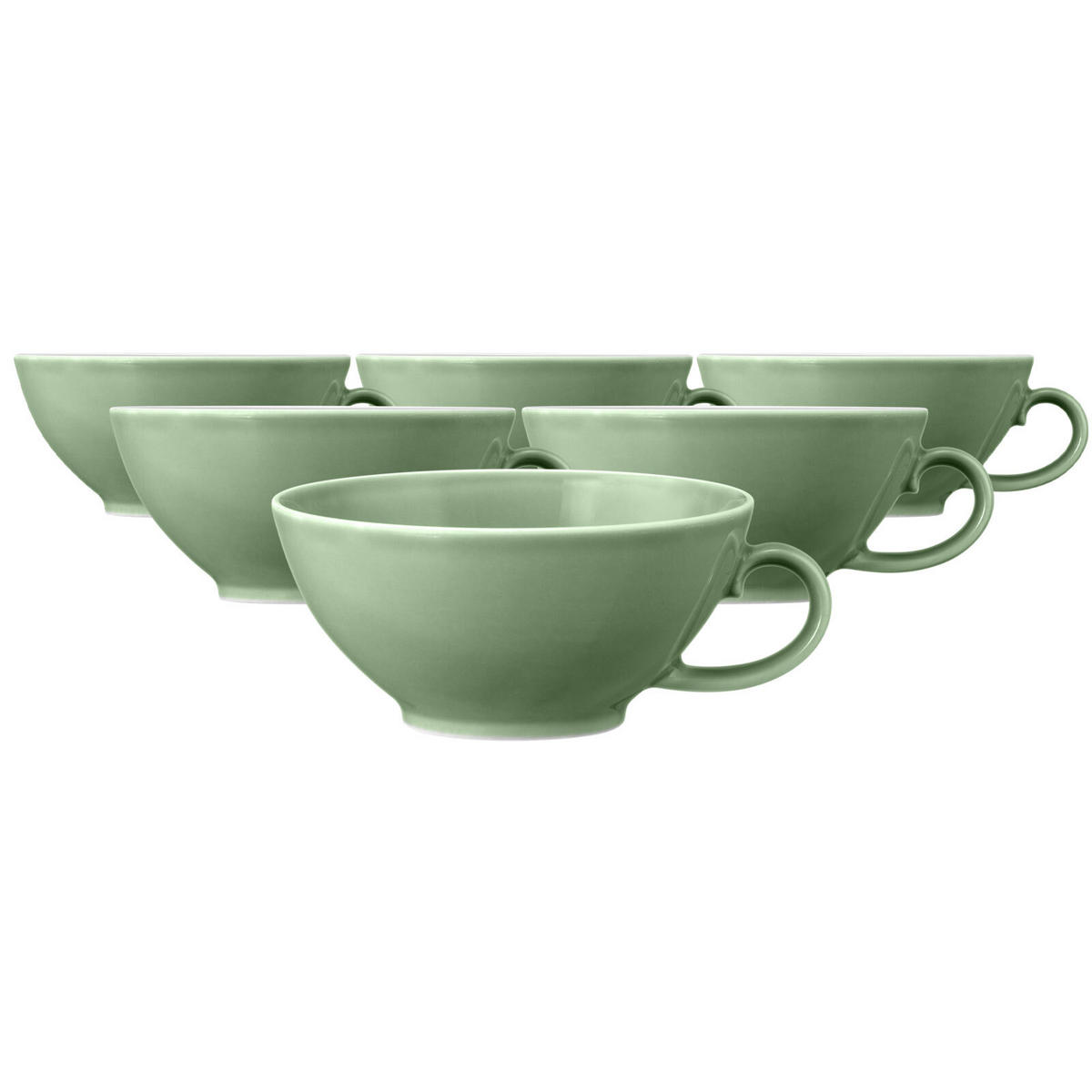 TEETASSEN Beat Color Glaze Salbeigrün 140 ml 6er Set - Grün, Keramik (0.14L) - Seltmann Weiden
