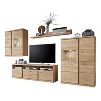 WOHNZIMMERSCHRANK Teilmassiv Ianisha 305x210x46 Wohnwand Wildeiche Bianco geölt - Naturfarben, Holz (305/210/46cm) - 58aufmkessel