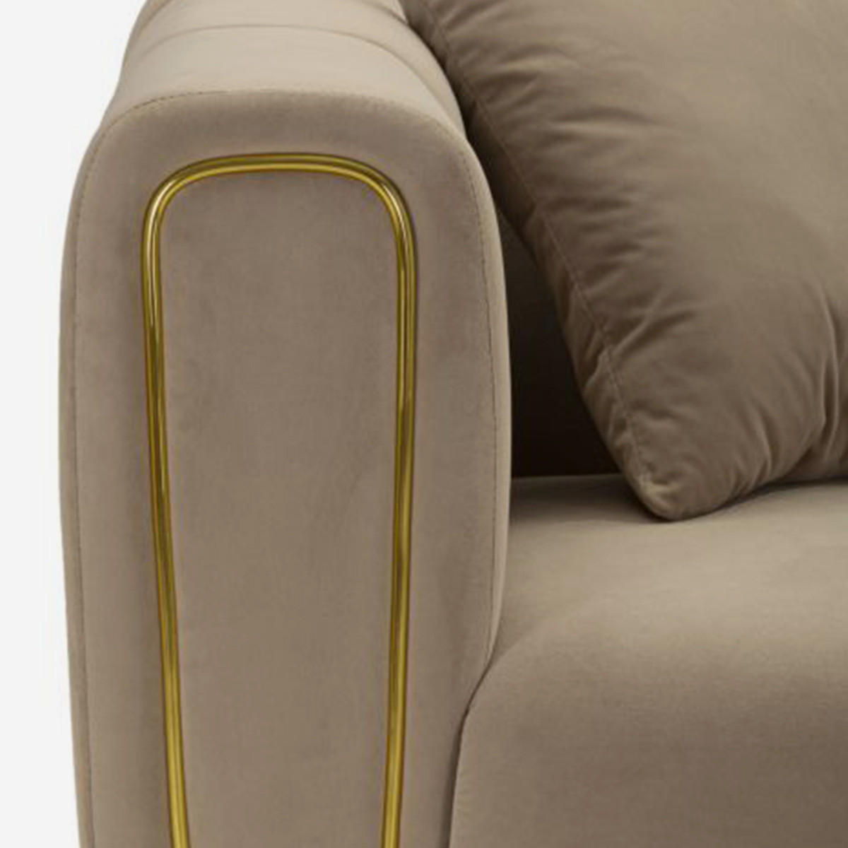 2-SITZER Sofa Samt Alma - Grau - Grau, Textil (81/71/155cm) - Pasmara