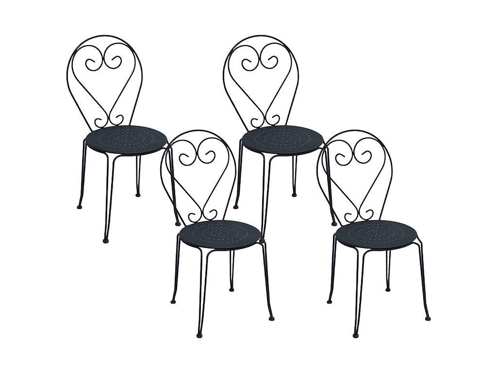 Thumbnail - Vente-Unique Gartenstuhl, Anthrazit, Metall, Uni, Rund, 43x90x47 cm, Gartenmöbel, Gartenstühle, Gartenstühle