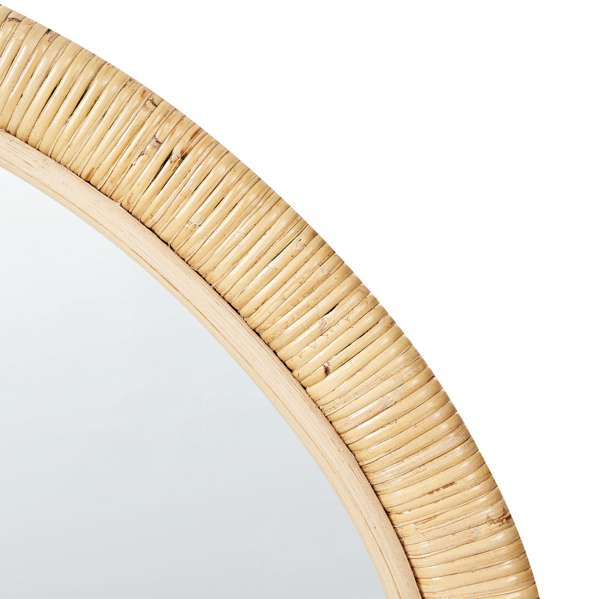 WANDSPIEGEL aus hellen Rattan 50/60 cm Zaatari - Naturfarben, Glas (50/5/60cm) - Beliani