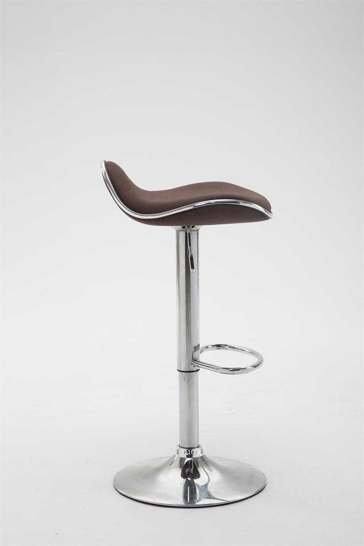 BARHOCKER Stoff braun - Chromfarben/Braun, Textil/Metall (45/71/45cm) - CLP