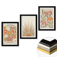 WANDBILDER 3er-Set - 20x30 cm Schwarzer Rahmen - Pastellfarbene Sonnenblumen - Schwarz, Kunststoff (20/30cm) - ArtPrintCave