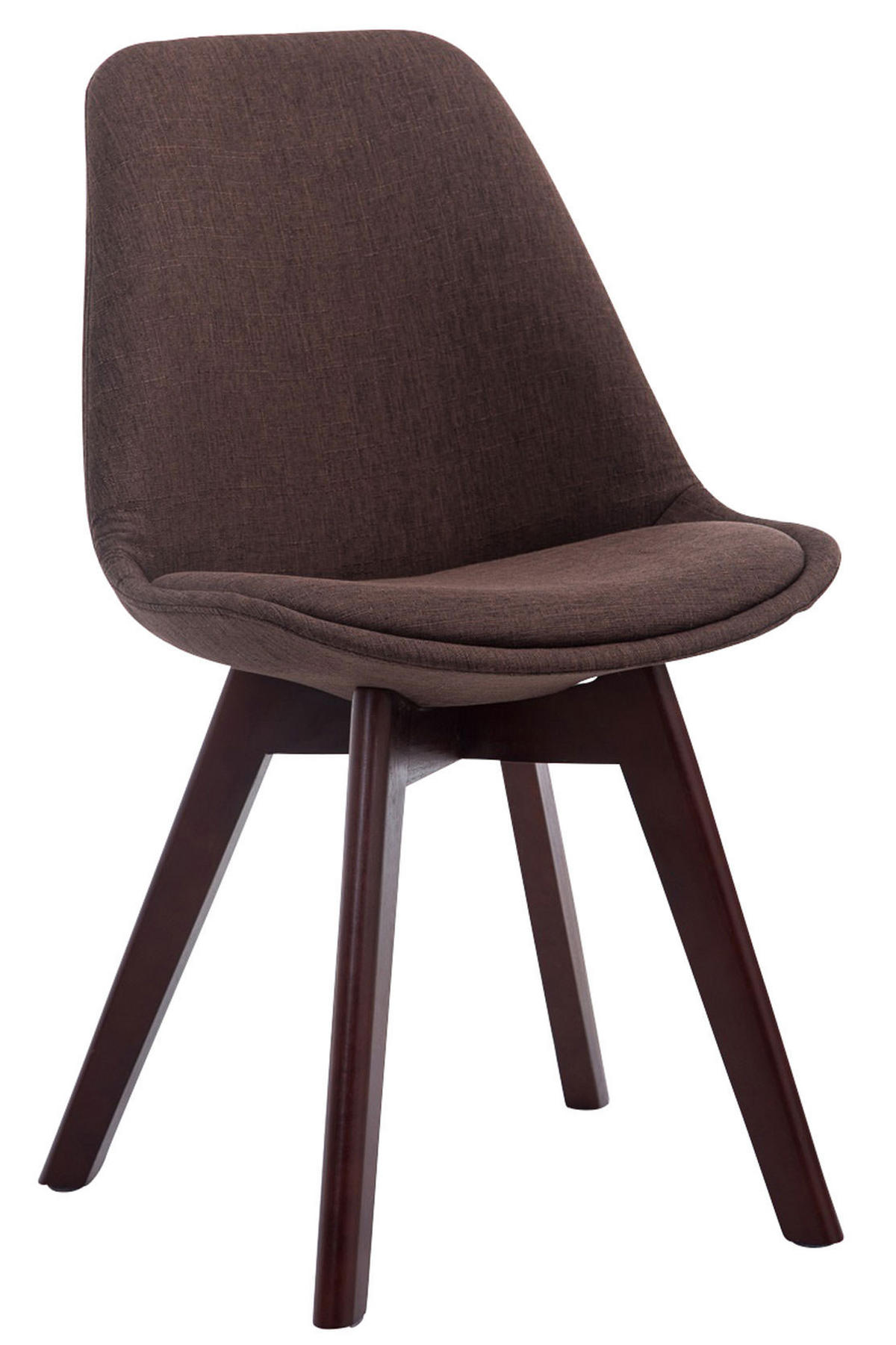 STUHL 4er Set Stoff braun - Walnussfarben/Braun, Holz/Textil (48/84/55cm) - CLP